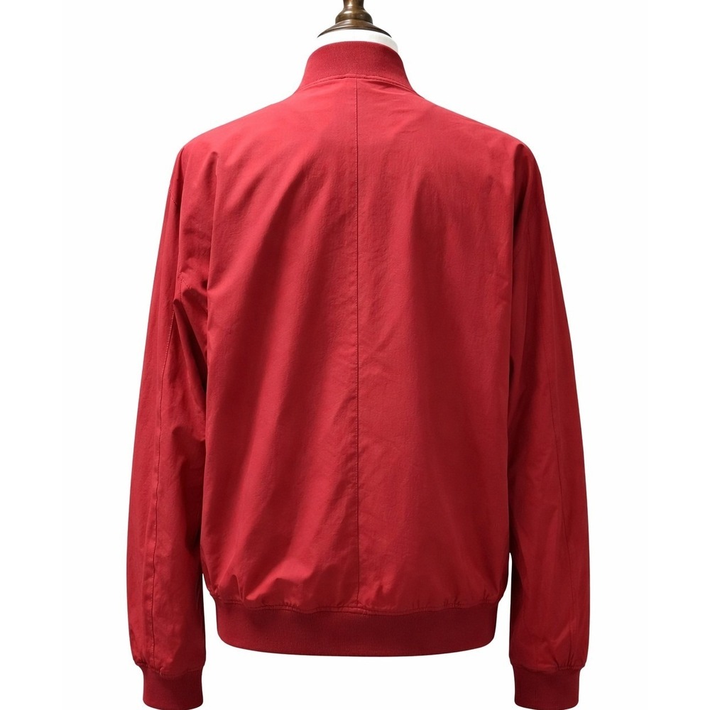 Zara Man Red Bomber Jacket Lightweight Mesh Lined Full Zip Mens XL - Picture 2 of 5